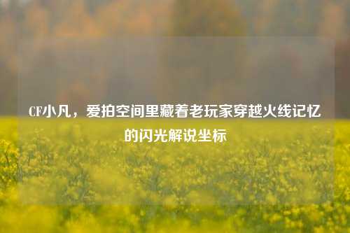 CF小凡,爱拍空间里藏着老玩家穿越火线记忆的闪光解说坐标