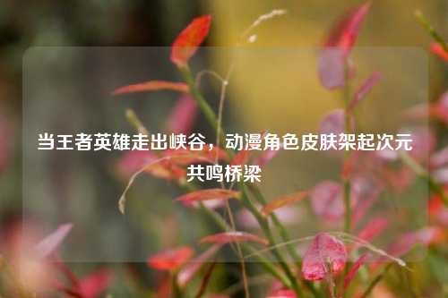 当王者英雄走出峡谷,动漫角色皮肤架起次元共鸣桥梁