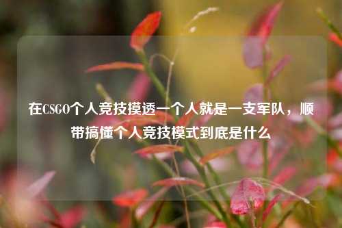 在CSGO个人竞技摸透一个人就是一支军队，顺带搞懂个人竞技模式到底是什么