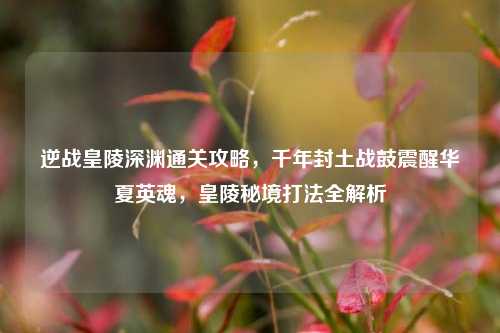 逆战皇陵深渊通关攻略，千年封土战鼓震醒华夏英魂，皇陵秘境打法全解析