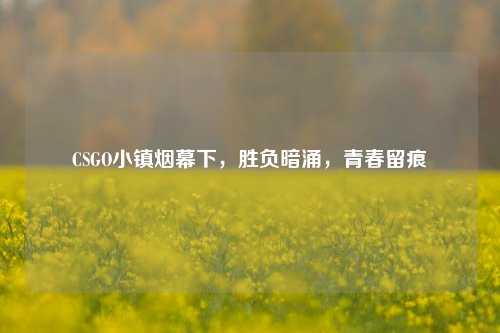 CSGO小镇烟幕下，胜负暗涌，青春留痕