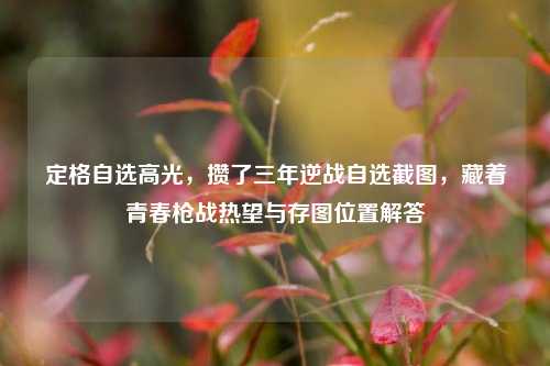 定格自选高光，攒了三年逆战自选截图，藏着青春枪战热望与存图位置解答
