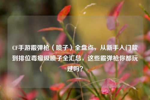 CF手游霰弹枪（喷子）全盘点，从新手入门款到排位毒瘤级喷子全汇总，这些霰弹枪你都玩过吗？