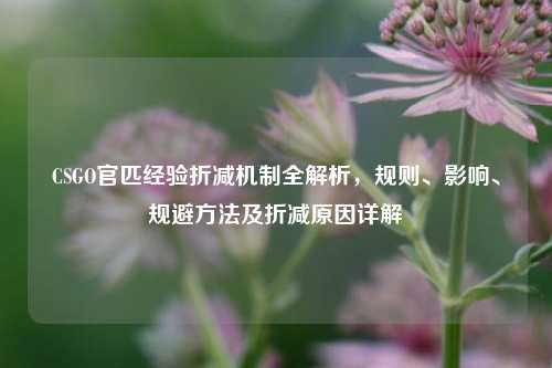 CSGO官匹经验折减机制全解析,规则、影响、规避方法及折减原因详解