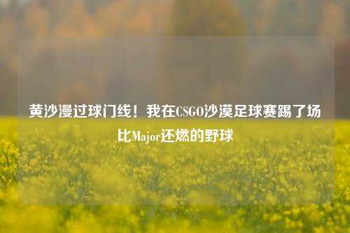 黄沙漫过球门线!我在CSGO沙漠足球赛踢了场比Major还燃的野球