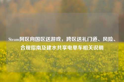 Steam阿区向国区送游戏，跨区送礼门道、风险、合规指南及建水共享电单车相关说明