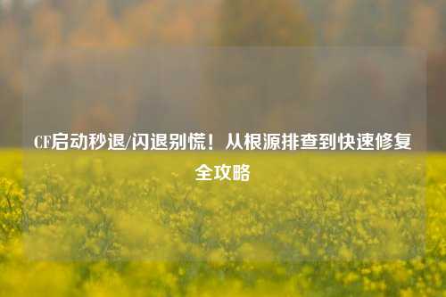 CF启动秒退/闪退别慌！从根源排查到快速修复全攻略