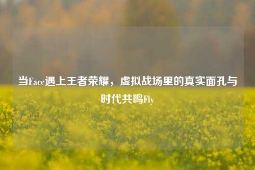 当Face遇上王者荣耀,虚拟战场里的真实面孔与时代共鸣Fly