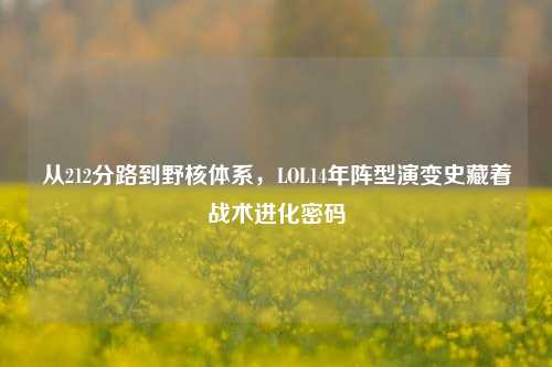 从212分路到野核体系,LOL14年阵型演变史藏着战术进化密码