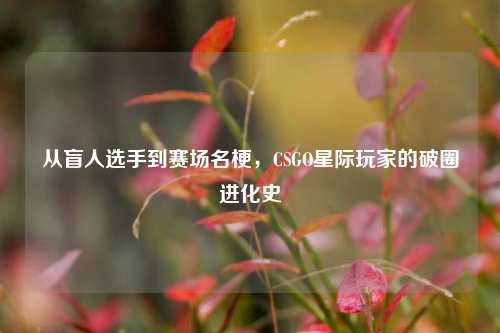 从盲人选手到赛场名梗,CSGO星际玩家的破圈进化史