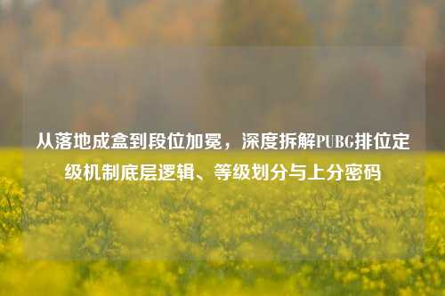 从落地成盒到段位加冕,深度拆解PUBG排位定级机制底层逻辑、等级划分与上分密码