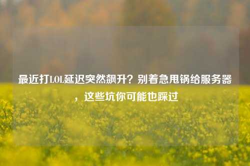 最近打LOL延迟突然飙升？别着急甩锅给服务器，这些坑你可能也踩过