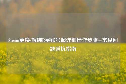 Steam更换/解绑R星账号超详细操作步骤+常见问题避坑指南
