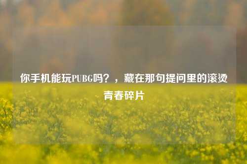 你手机能玩PUBG吗?,藏在那句提问里的滚烫青春碎片