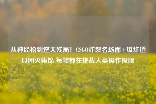 从神经枪到逆天残局!CSGO炸裂名场面+爆炸道具团灭集锦 每帧都在挑战人类操作极限