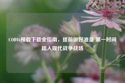 COD16预载下载全指南,提前做好准备 第一时间踏入现代战争战场