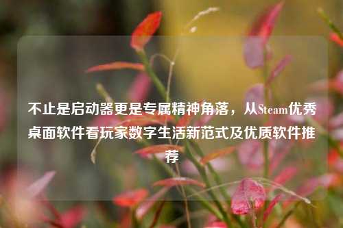 不止是启动器更是专属精神角落,从Steam优秀桌面软件看玩家数字生活新范式及优质软件推荐