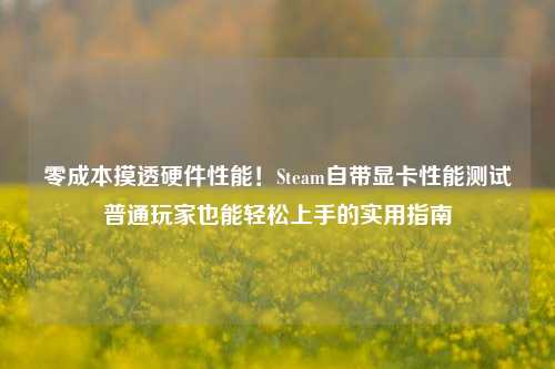 零成本摸透硬件性能!Steam自带显卡性能测试普通玩家也能轻松上手的实用指南