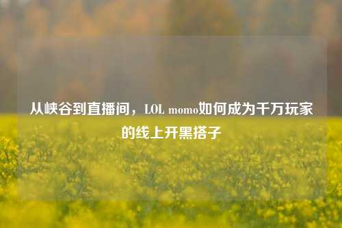 从峡谷到直播间,LOL momo如何成为千万玩家的线上开黑搭子