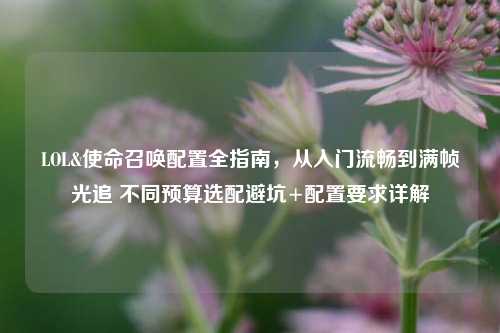 LOL&使命召唤配置全指南,从入门流畅到满帧光追 不同预算选配避坑+配置要求详解