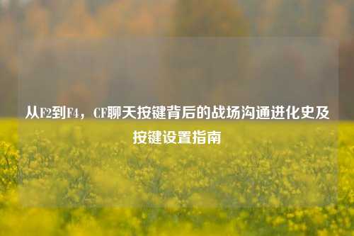 从F2到F4，CF聊天按键背后的战场沟通进化史及按键设置指南
