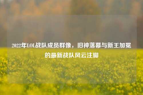 2022年LOL战队成员群像,旧神落幕与新王加冕的最新战队风云注脚