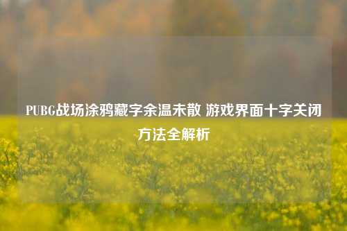 PUBG战场涂鸦藏字余温未散 游戏界面十字关闭方法全解析