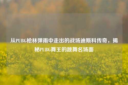 从PUBG枪林弹雨中走出的战场迪斯科传奇，揭秘PUBG舞王的跳舞名场面