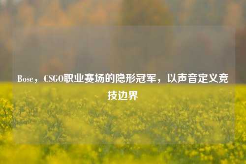 Bose,CSGO职业赛场的隐形冠军,以声音定义竞技边界