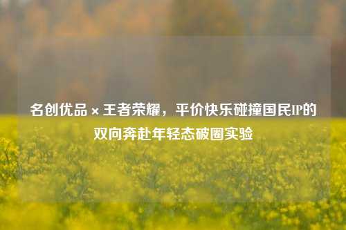名创优品×王者荣耀,平价快乐碰撞国民IP的双向奔赴年轻态破圈实验