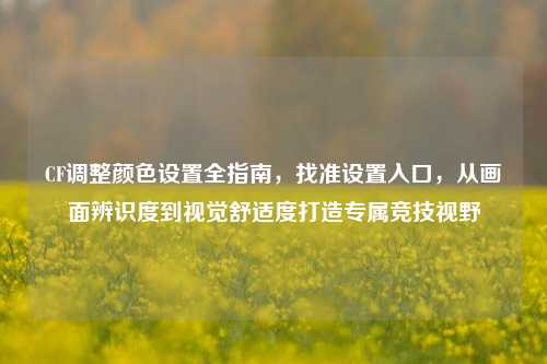 CF调整颜色设置全指南,找准设置入口,从画面辨识度到视觉舒适度打造专属竞技视野