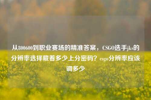 从800600到职业赛场的精准答案,CSGO选手jks的分辨率选择藏着多少上分密码?csgo分辨率应该调多少