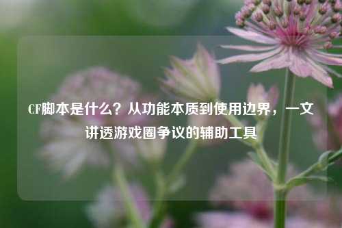CF脚本是什么?从功能本质到使用边界,一文讲透游戏圈争议的辅助工具