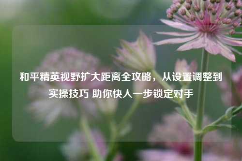 和平精英视野扩大距离全攻略,从设置调整到实操技巧 助你快人一步锁定对手