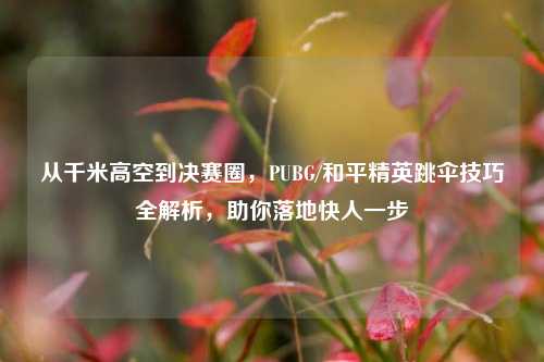 从千米高空到决赛圈,PUBG/和平精英跳伞技巧全解析,助你落地快人一步
