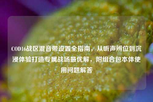 COD16战区混音带设置全指南,从听声辨位到沉浸体验打造专属战场最优解,附组合包本体使用问题解答