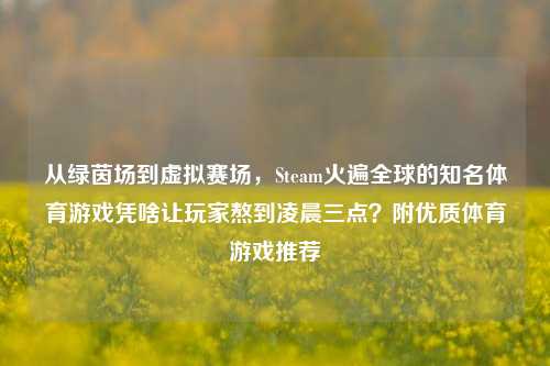 从绿茵场到虚拟赛场,Steam火遍全球的知名体育游戏凭啥让玩家熬到凌晨三点?附优质体育游戏推荐