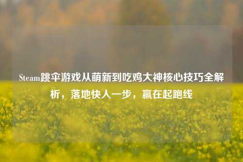 Steam跳伞游戏从萌新到吃鸡大神核心技巧全解析,落地快人一步,赢在起跑线