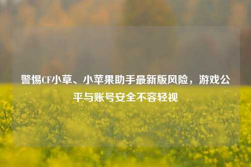 警惕CF小草、小苹果助手最新版风险,游戏公平与账号安全不容轻视