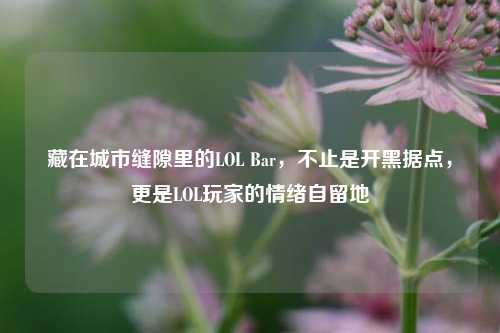 藏在城市缝隙里的LOL Bar，不止是开黑据点，更是LOL玩家的情绪自留地