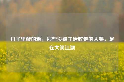 日子里藏的糖,那些没被生活收走的大笑,尽在大笑江湖