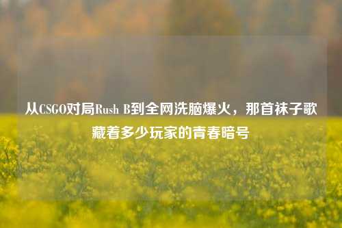 从CSGO对局Rush B到全网洗脑爆火,那首袜子歌藏着多少玩家的青春暗号