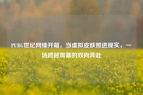 PUBG世纪网缘开箱，当虚拟皮肤照进现实，一场跨越屏幕的双向奔赴