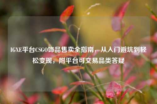 IGXE平台CSGO饰品售卖全指南,从入门避坑到轻松变现,附平台可交易品类答疑