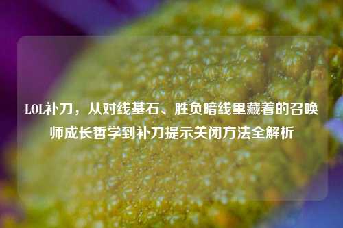 LOL补刀,从对线基石、胜负暗线里藏着的召唤师成长哲学到补刀提示关闭方法全解析