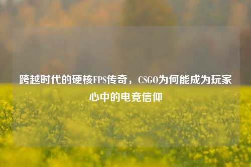 跨越时代的硬核FPS传奇,CSGO为何能成为玩家心中的电竞信仰