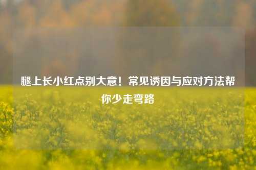 腿上长小红点别大意!常见诱因与应对方法帮你少走弯路