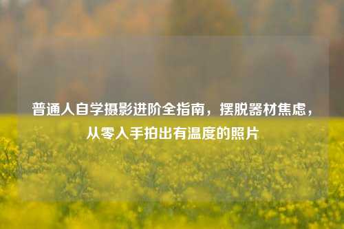 普通人自学摄影进阶全指南,摆脱器材焦虑,从零入手拍出有温度的照片