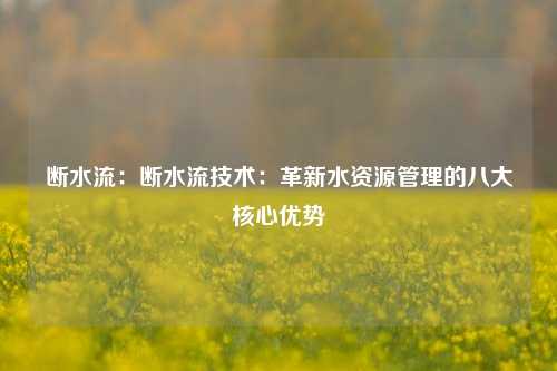 断水流：断水流技术：革新水资源管理的八大核心优势