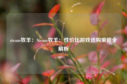steam牧羊:Steam牧羊:性价比游戏选购策略全解析